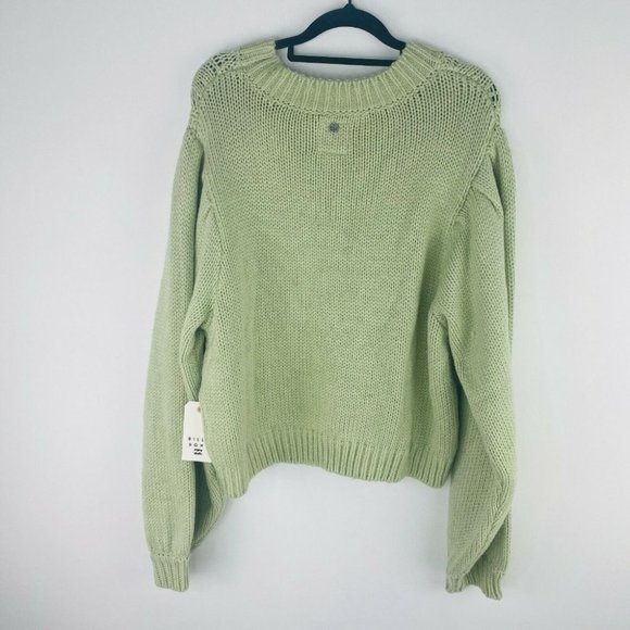 Billabong BNWT Bluesday Cable Knit Jumper Women's Size 12 Mint Green Sweater - Picture 6 of 11